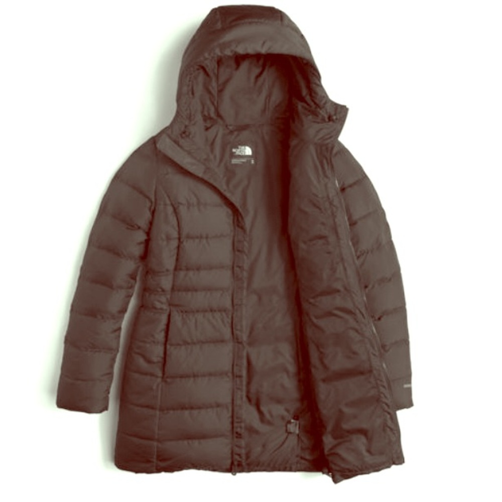 Women’s Size L, black hooded down coat, like new